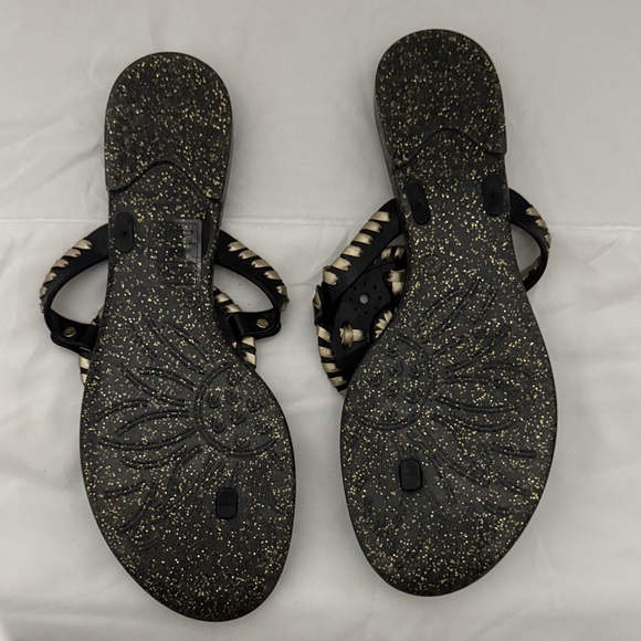 Jack Rogers Black and Gold Sandals - Picture 3 of 4